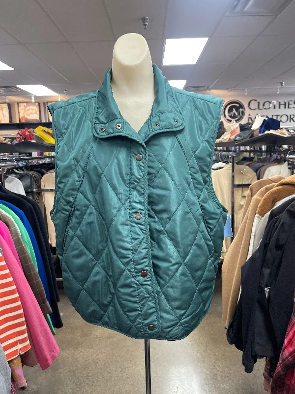 Vest Puffer & Quilted By Haptics In Green, Size: L