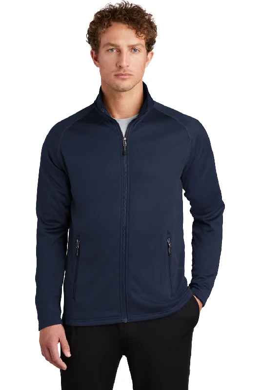 Eddie Bauer Mens Fleece Full Zip Jacket - River Navy Blue - Closeout