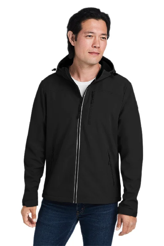 Nautica Mens Wavestorm Wind & Water Resistant Full Zip Hooded Jacket - Black