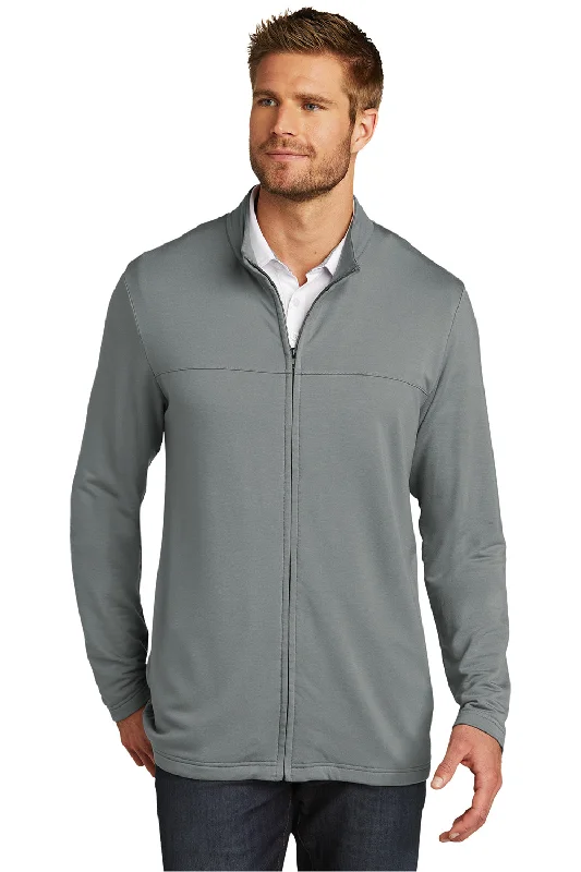 TravisMathew Mens Newport Fleece Full Zip Jacket - Quiet Shade Grey