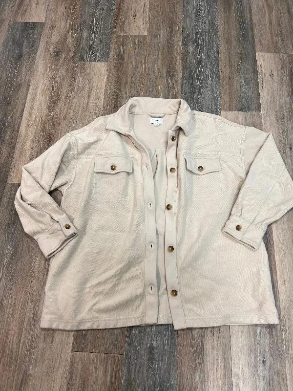 Jacket Shirt By Aerie In Tan, Size: Xl