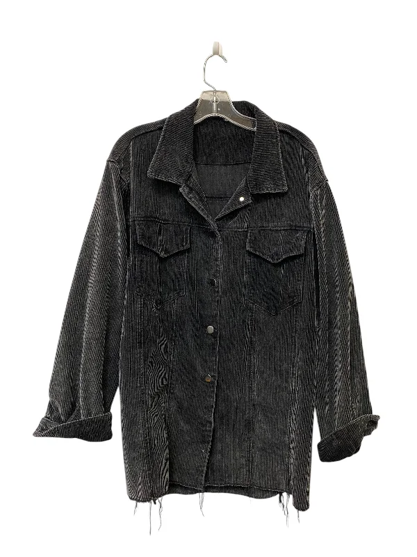 Jacket Shirt By Clothes Mentor In Black, Size: Xl