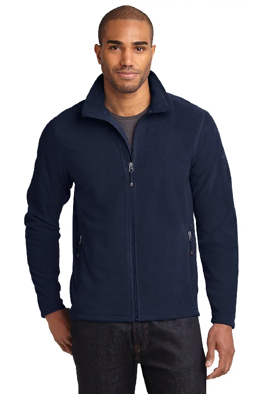 Eddie Bauer Mens Pill Resistant Microfleece Full Zip Jacket - Navy Blue