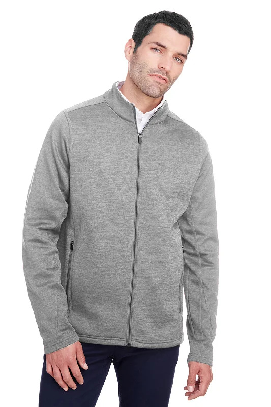 North End Mens Flux 2.0 Fleece Water Resistant Full Zip Jacket - Heather Light Grey/Carbon Grey