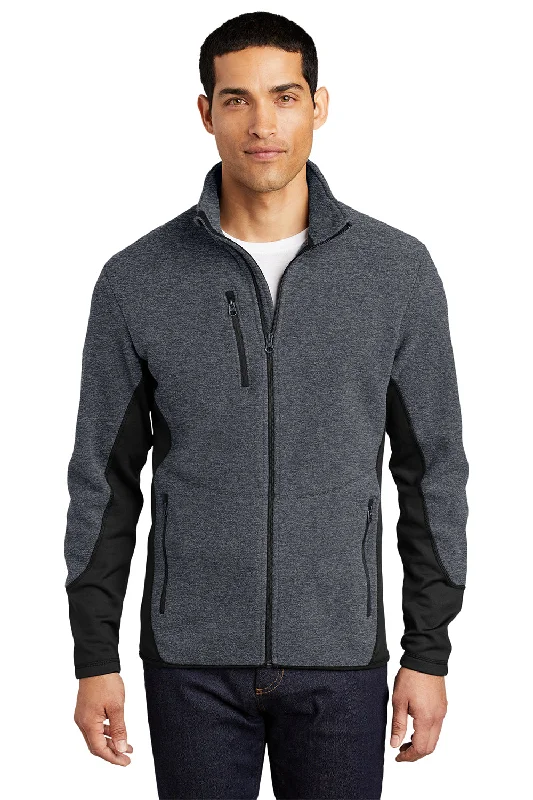 Port Authority Mens R-Tek Pro Pill Resistant Fleece Full Zip Jacket - Heather Charcoal Grey/Black