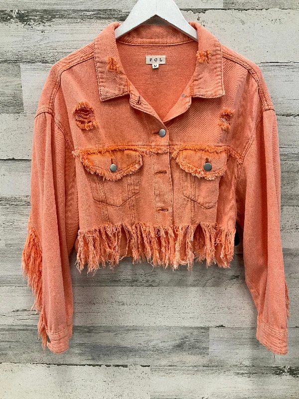 Jacket Denim By Pol In Orange, Size: M