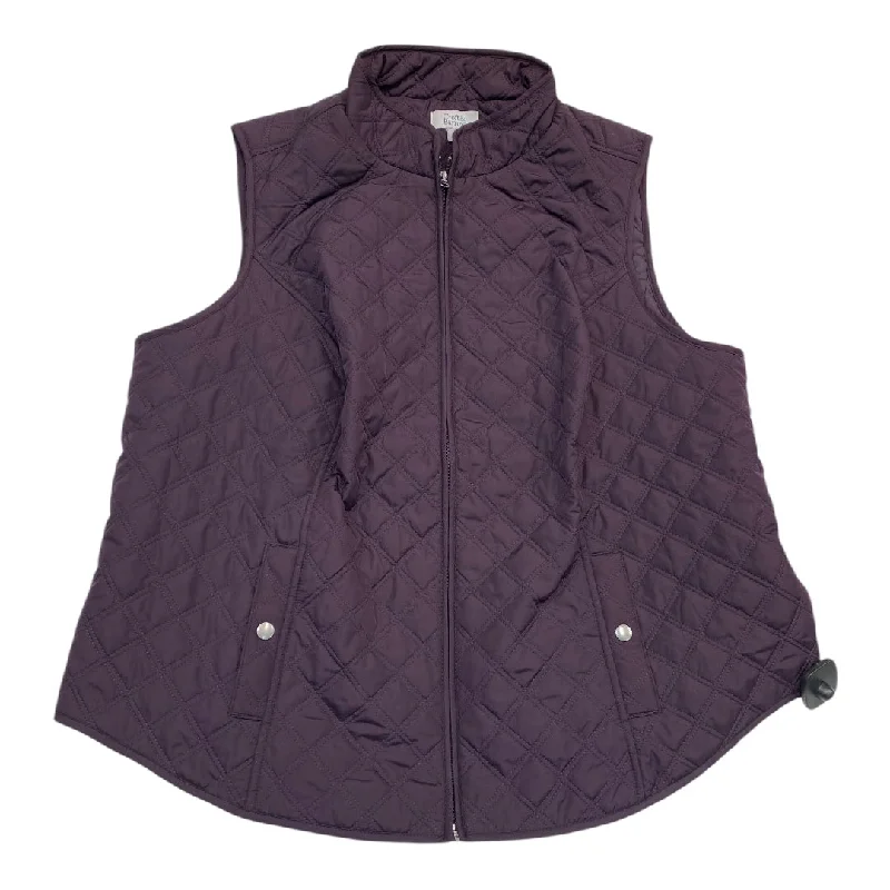 Vest Puffer & Quilted By Cj Banks In Purple, Size:2X