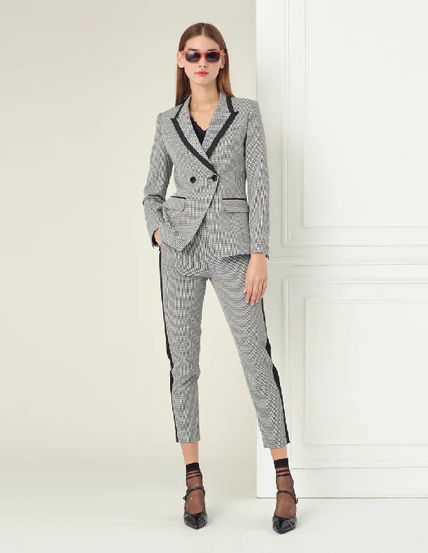 Houndstooth Straight Leg Pants