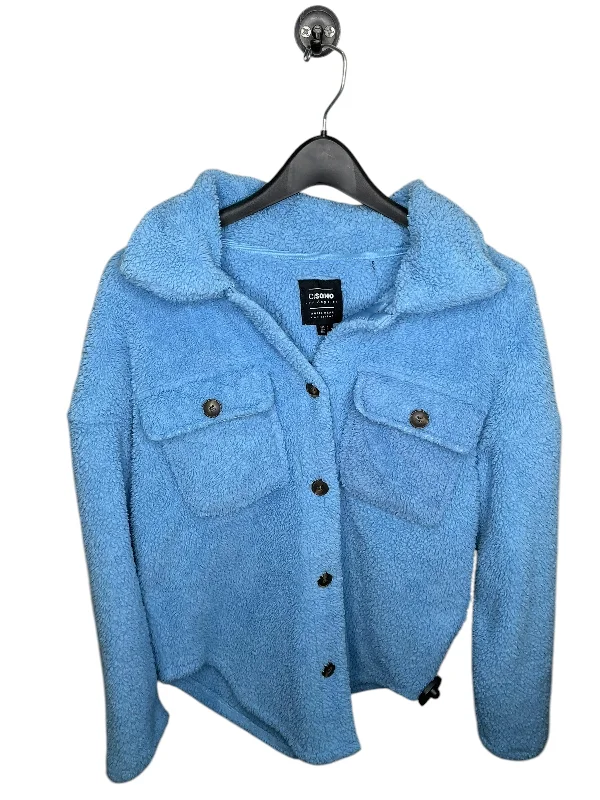 Jacket Faux Fur & Sherpa By Ci Sono In Blue, Size: S