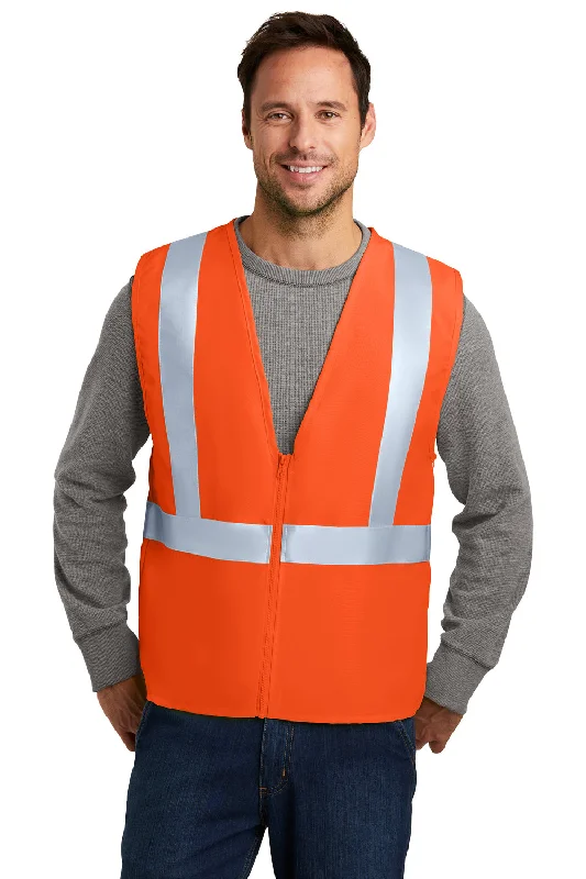 CornerStone Mens Enhanced Visibility Safety Vest - Safety Orange - Closeout