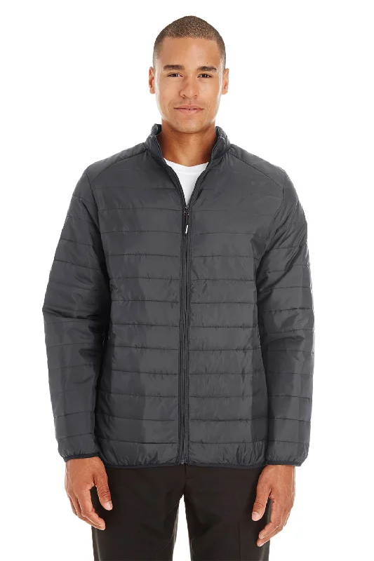 Core 365 Mens Prevail Packable Puffer Water Resistant Full Zip Jacket - Carbon Grey