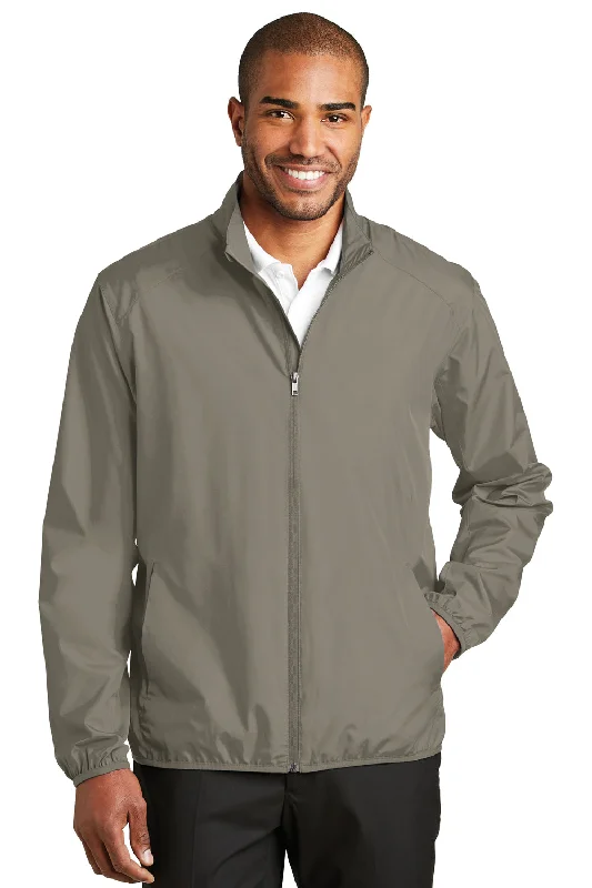 Port Authority Mens Zephyr Wind & Water Resistant Full Zip Jacket - Stratus Grey - Closeout