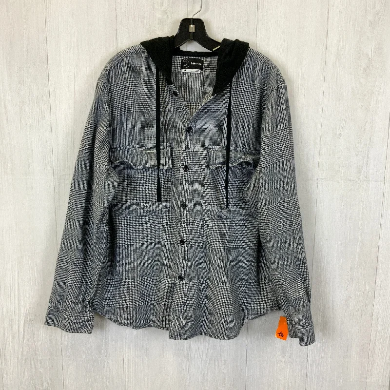 Jacket Shirt By Clothes Mentor In Grey, Size: Xl