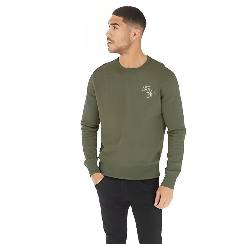 FC Logo Khaki Plain Fleece Sweatshirt 12168