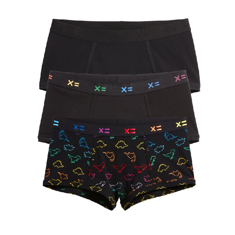 Boy Shorts 3-Pack - Rainbow DinoByte