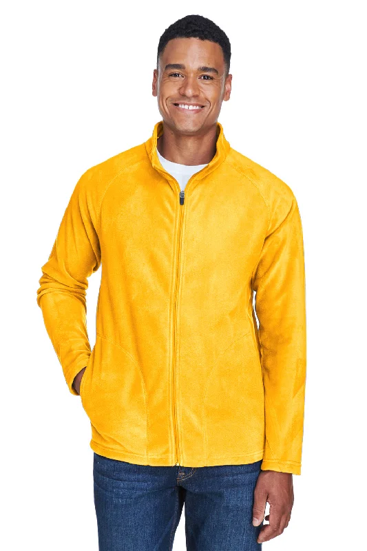 Team 365 Mens Campus Pill Resistant Microfleece Full Zip Jacket - Athletic Gold - Closeout