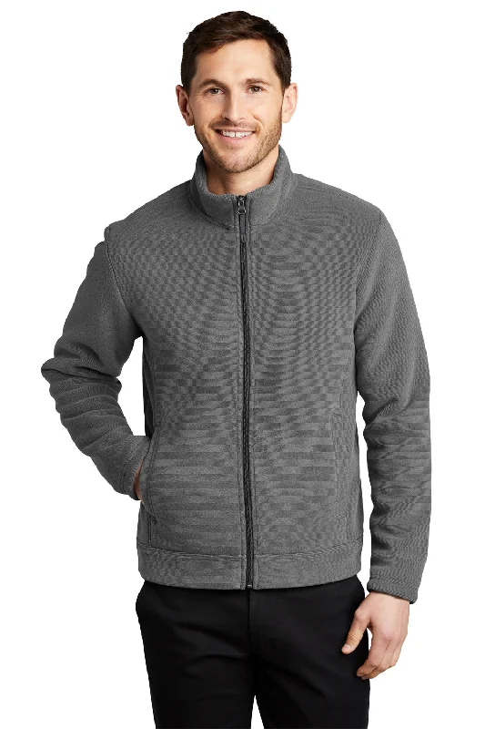 Port Authority Mens Ultra Warm Brushed Fleece Full Zip Jacket - Gusty Grey/Sterling Grey