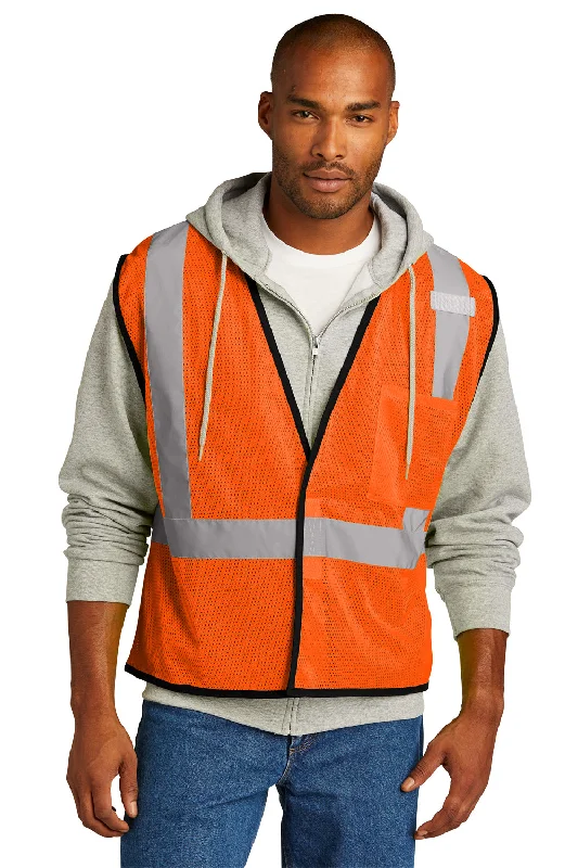 CornerStone Mens ANSI 107 Class 2 Mesh Vest w/ Pocket - Safety Orange