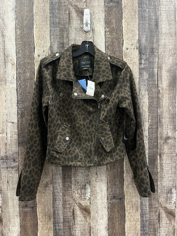 Jacket Moto By Sanctuary In Animal Print, Size: Xxs