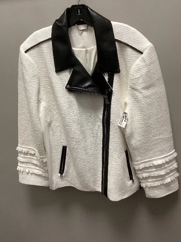 Jacket Moto By Chicos In White, Size: Xxl