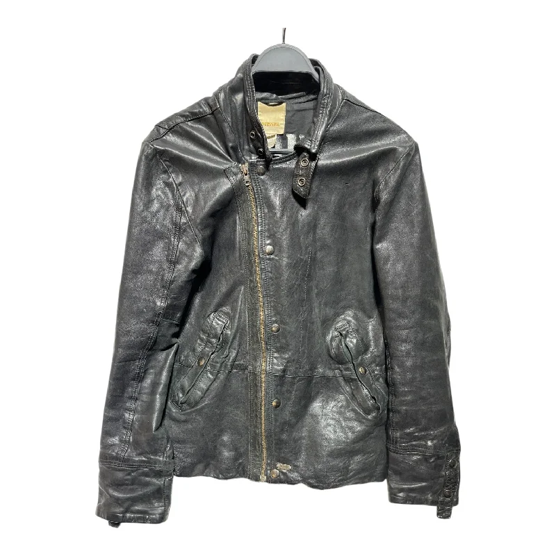 DIESEL/Leather Jkt/S/Sheepskin/BLK/S/S 2010 BIKER