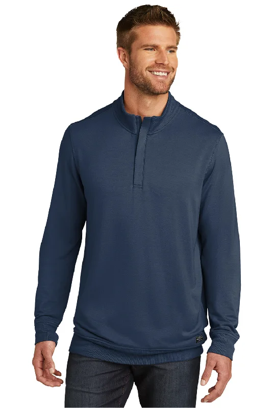 TravisMathew Mens Newport Fleece 1/4 Zip Jacket - Blue Nights