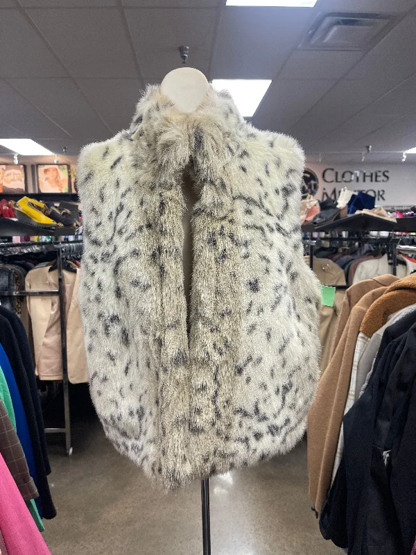 Vest Faux Fur & Sherpa By Valerie Stevens In Animal Print, Size: L