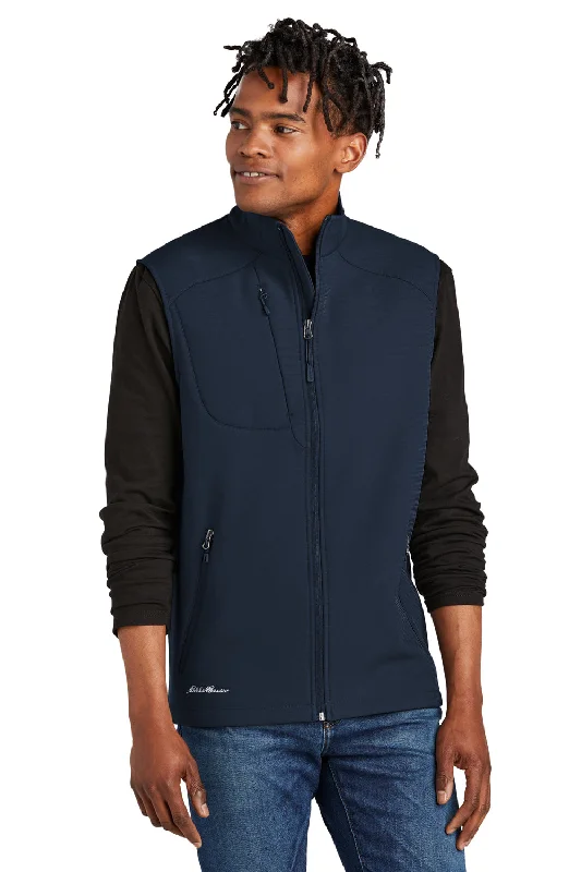 Eddie Bauer Mens Stretch Soft Shell Full Zip Vest - River Navy Blue