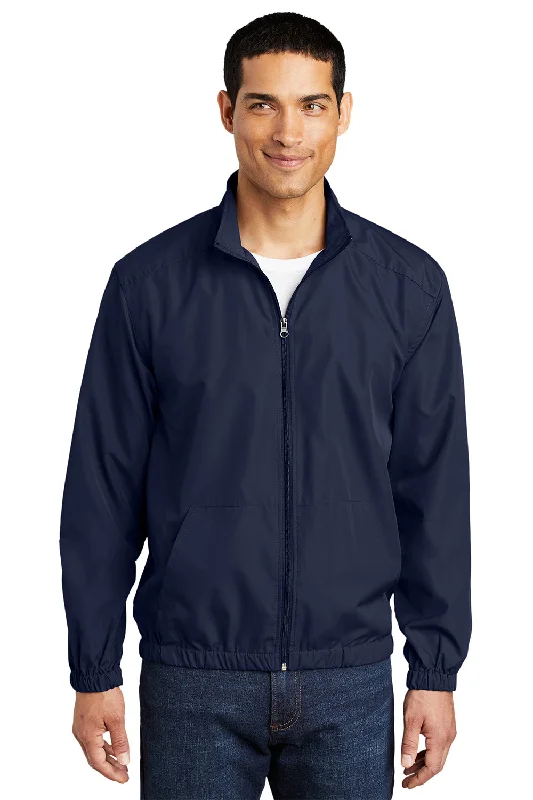 Port Authority Mens Essential Water Resistant Full Zip Jacket - True Navy Blue