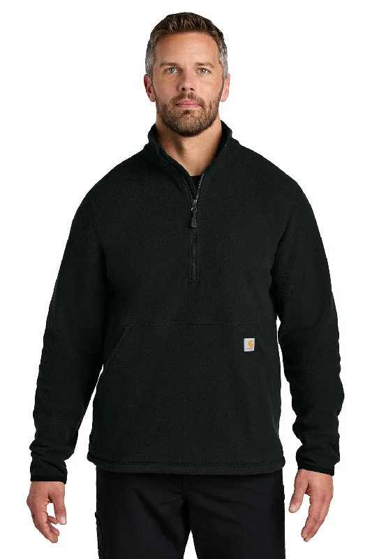 Carhartt Mens Textured Fleece 1/4 Zip Jacket - Black - New