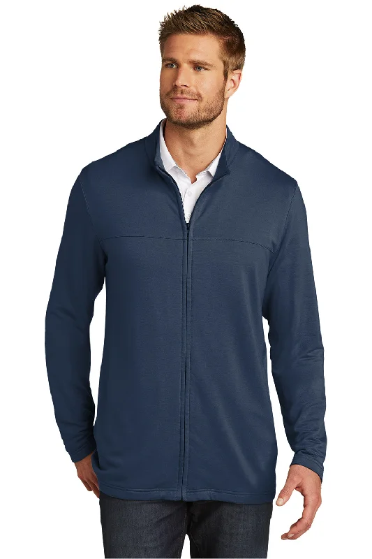 TravisMathew Mens Newport Fleece Full Zip Jacket - Blue Nights