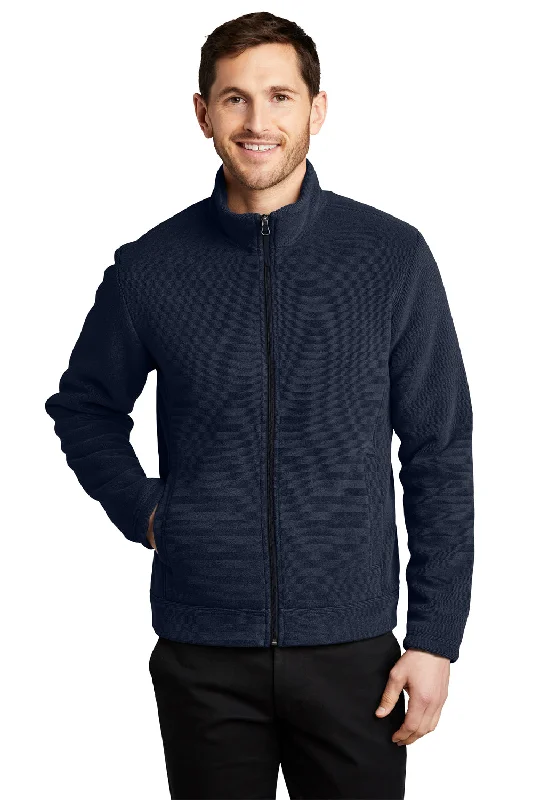 Port Authority Mens Ultra Warm Brushed Fleece Full Zip Jacket - Insignia Blue/River Navy Blue