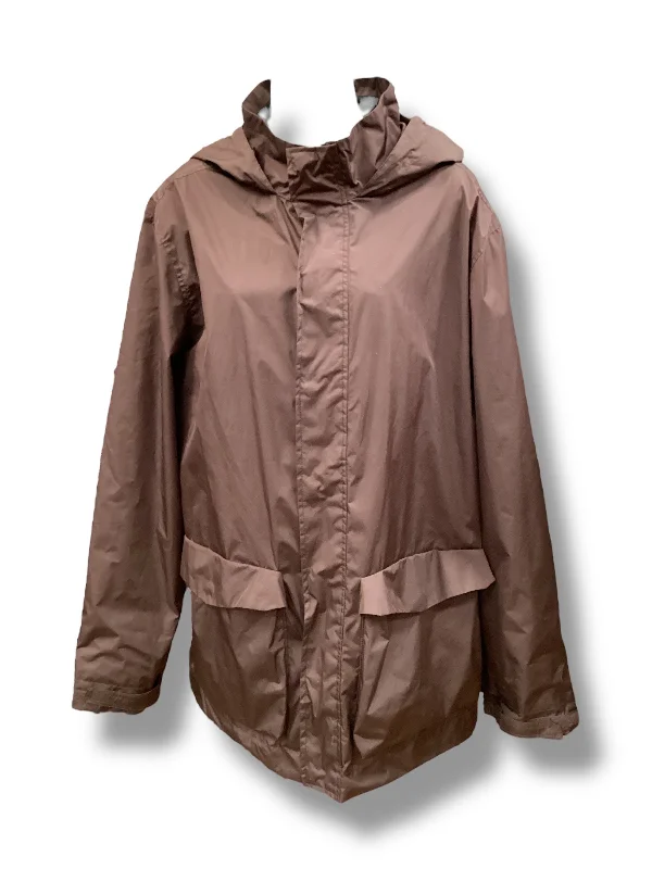 Jacket Windbreaker By Clothes Mentor In Brown, Size: L