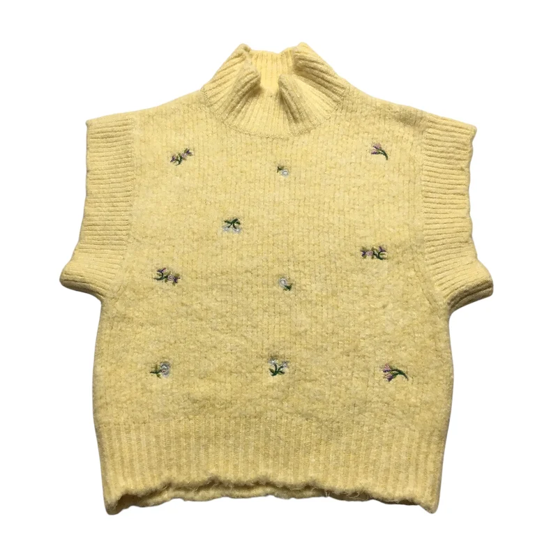 Vest Sweater By Zara In Yellow, Size: S