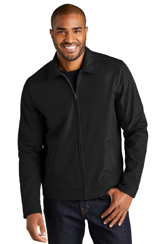 Port Authority Mens Mechanic Wind & Water Resistant Full Zip Soft Shell Jacket - Black