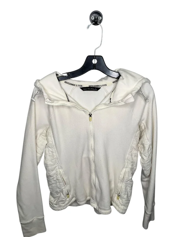 Jacket Fleece By Abercrombie And Fitch In Cream, Size: L