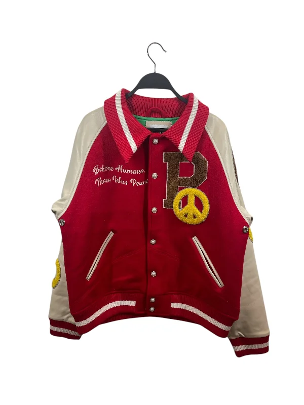 THE PEACEFUL PEOPLE/Jacket/3/Wool/RED/VARSITY JACKET