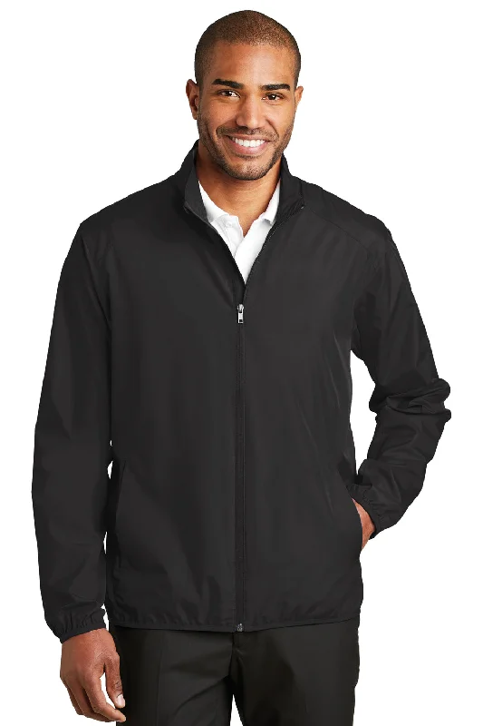 Port Authority Mens Zephyr Wind & Water Resistant Full Zip Jacket - Black