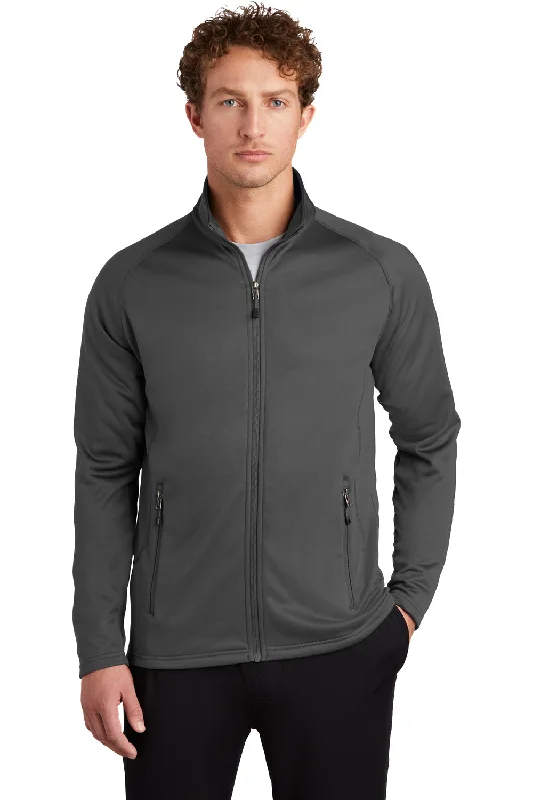 Eddie Bauer Mens Fleece Full Zip Jacket - Iron Gate Grey - Closeout