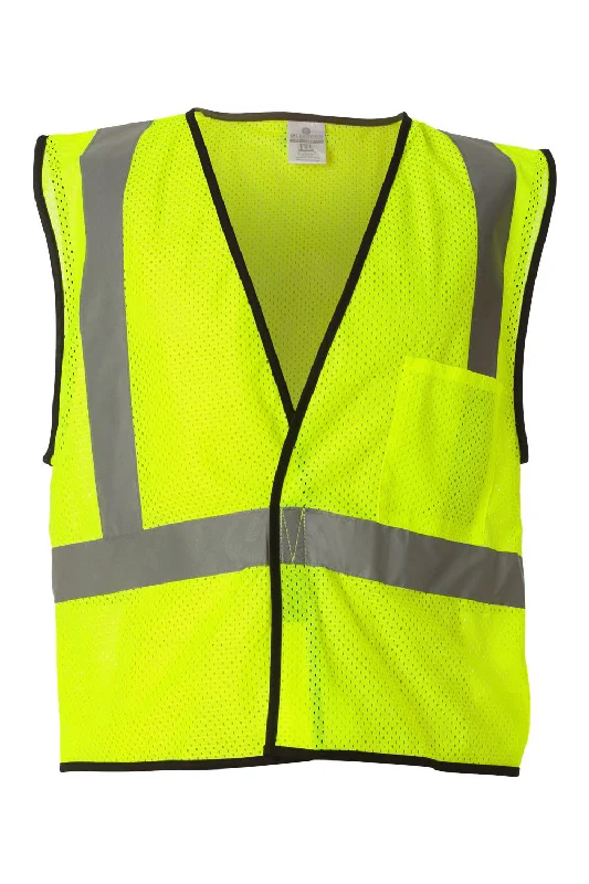 Kishigo Mens Economy Single Pocket Mesh Vest - Lime Green