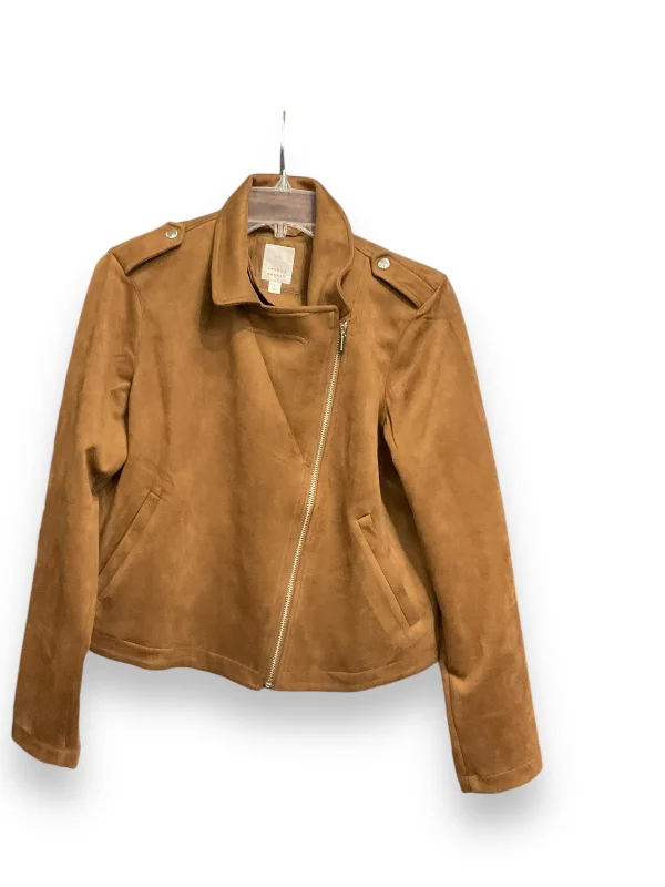 Jacket Moto By Lc Lauren Conrad In Brown, Size: L