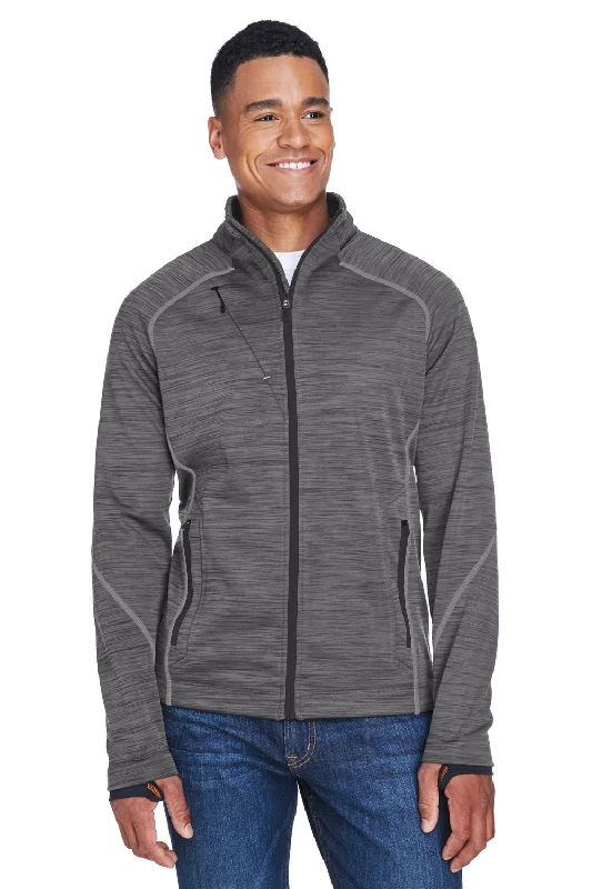 North End Mens Sport Red Flux Full Zip Jacket - Carbon Grey/Black