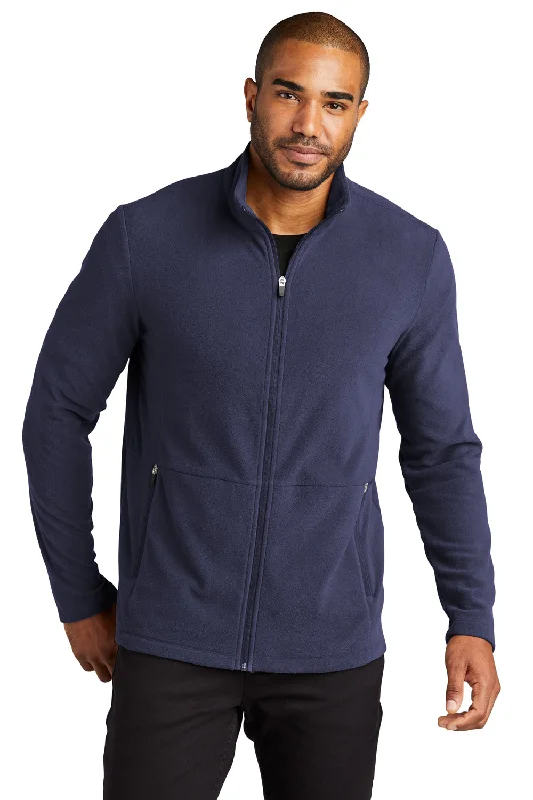 Port Authority Mens Accord Pill Resistant Microfleece Full Zip Jacket - Navy Blue