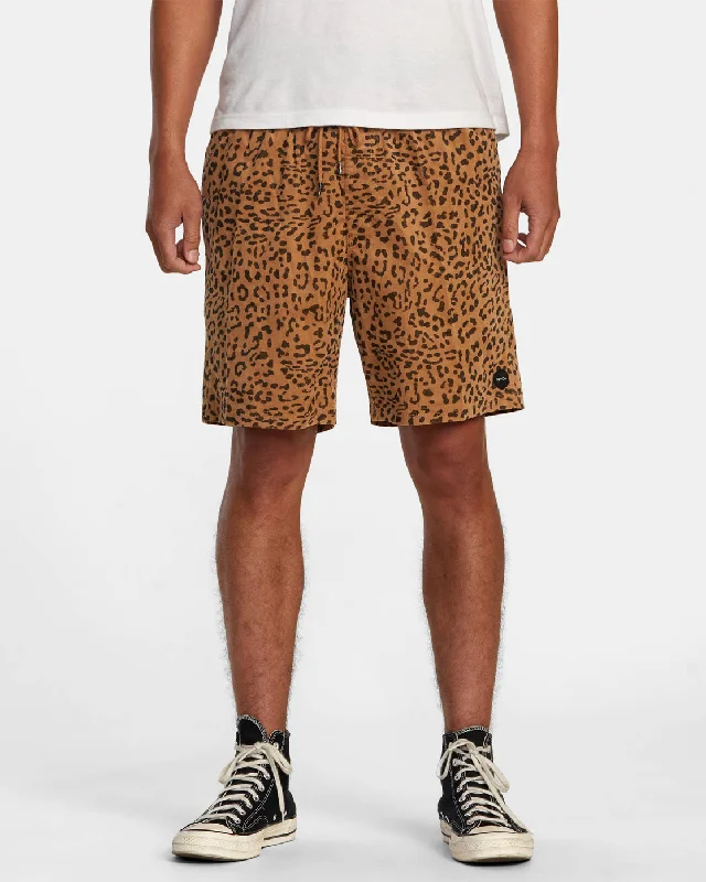 Escape 17" Elastic Waist Corduroy Shorts - Cheetah