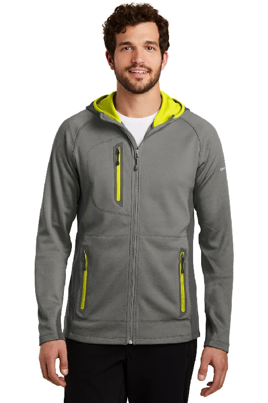 Eddie Bauer Mens Sport Pill Resistant Fleece Full Zip Hooded Jacket - Metal Grey - Closeout