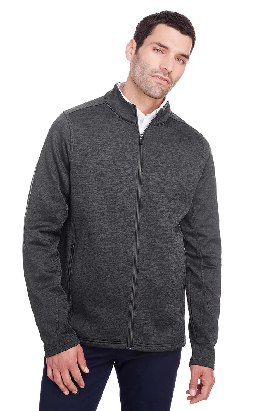 North End Mens Flux 2.0 Fleece Water Resistant Full Zip Jacket - Heather Black/Carbon Grey