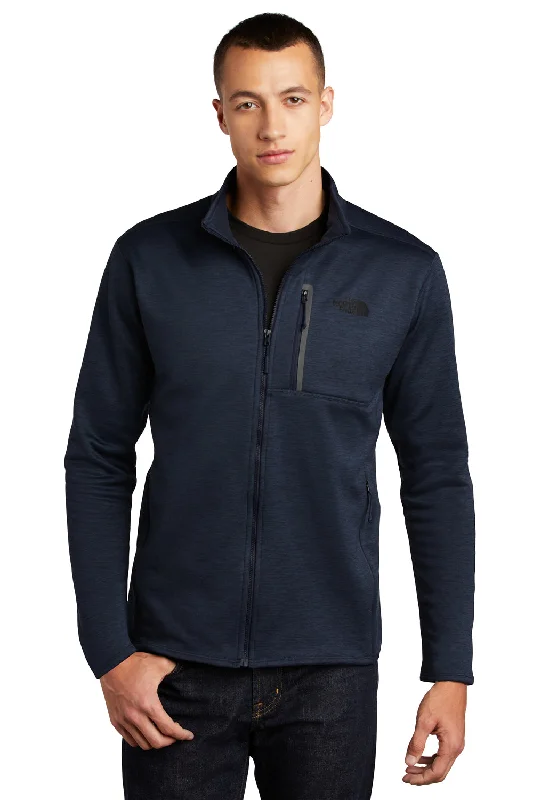 The North Face Mens Skyline Fleece Full Zip Jacket - Heather Urban Navy Blue - Closeout