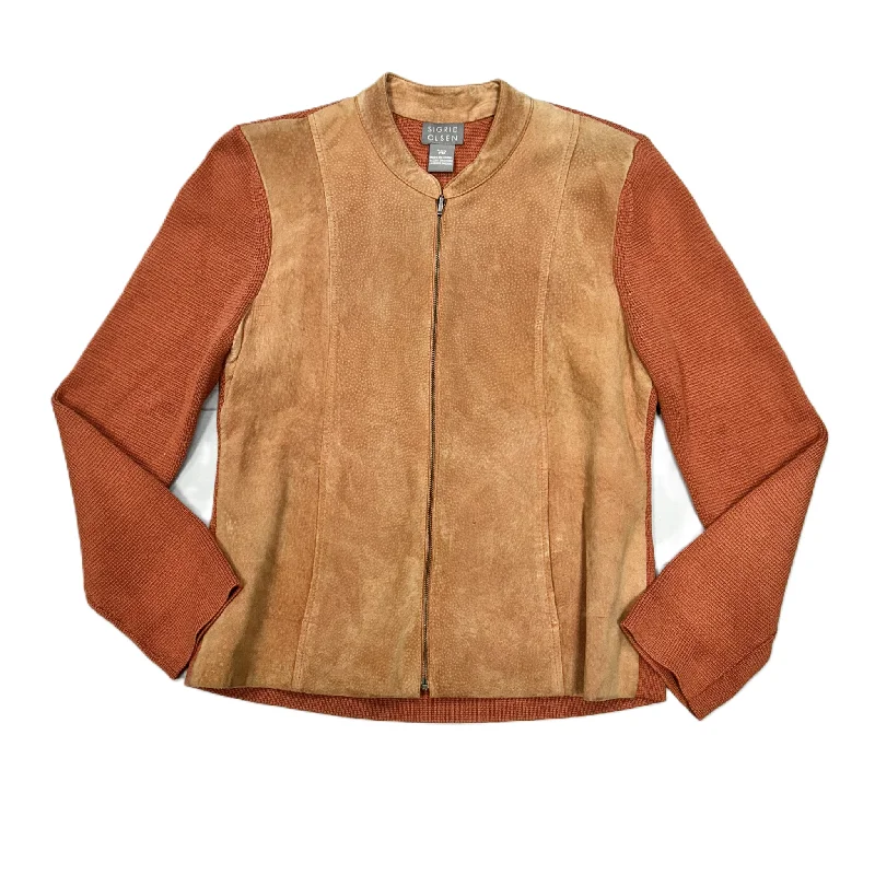 Jacket Leather By Sigrid Olsen In Orange, Size: Mp