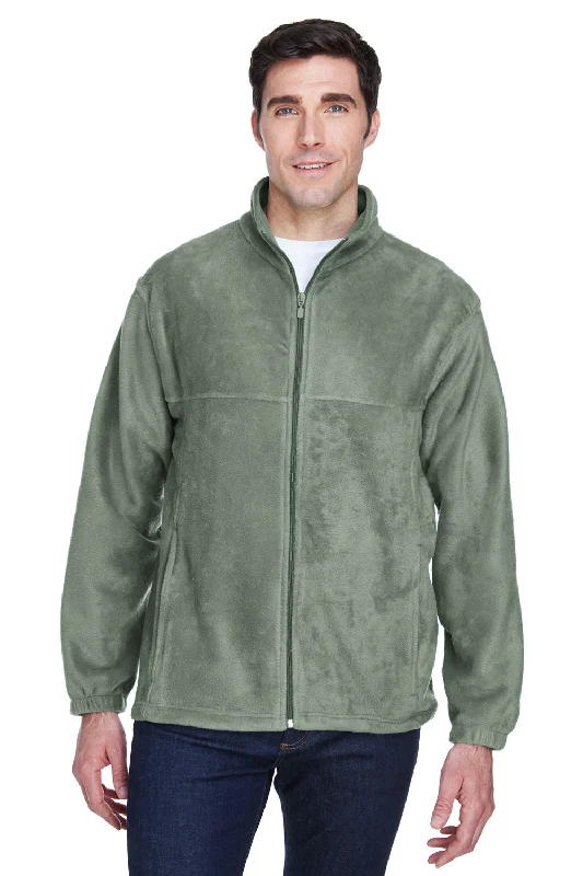 Harriton Mens Pill Resistant Fleece Full Zip Jacket - Dill Green