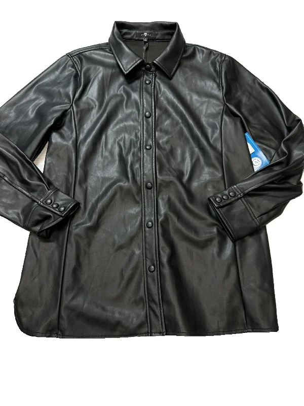 Jacket Shirt By 7 For All Mankind In Black, Size: L